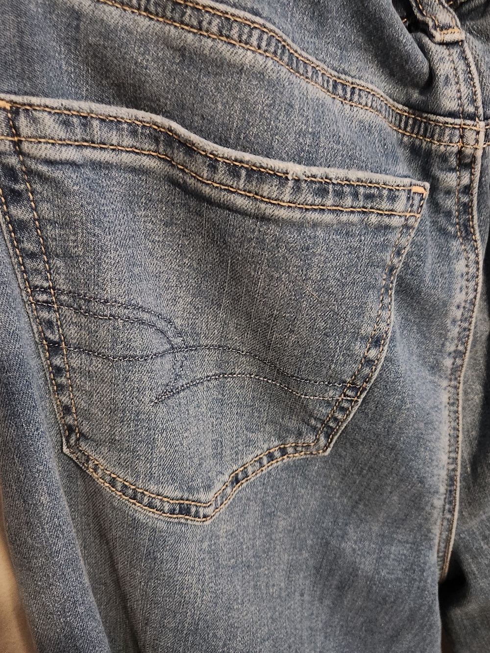 American Eagle Super High Rise Baggy Wide Leg Jeans Size 4 Blue Stretch Denim - Picture 6 of 11